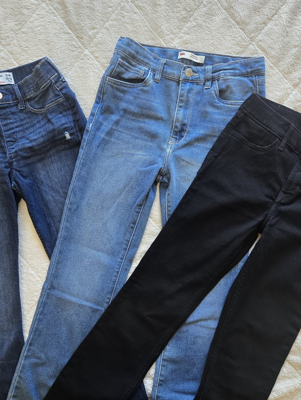 A&F Bundle Girl Kids Flare Jeans - Black and Dark Blue Color Size 13/14 Kids - Picture 2 of 11